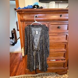 Banana Republic Zebra Print Tie Waist Cardigan Dress XS NWT
